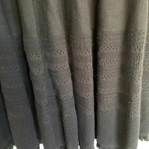 Kate Spade Knit Pointelle Dress Ruffle Neck Sleeves Fit & Flare Drop Waist - Picture 8 of 9